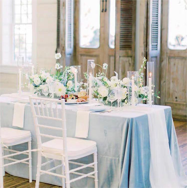 High-grade blue solid color tablecloth ins background cloth dessert tablecloth children's birthday party tea break table cloth cover cloth