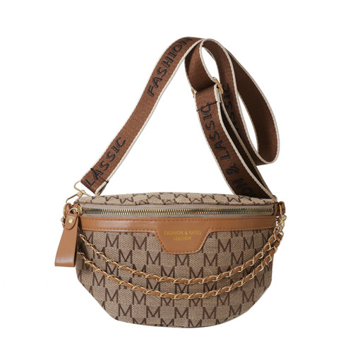 Fashionable Women's Diamond Bag PU Version Trendy High-end Chain Crossbody Bag Casual Versatile Small Waist Bag