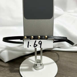 冷淡风高级感设计款时尚金色扣细黑皮带极简韩版新款简约百搭小众