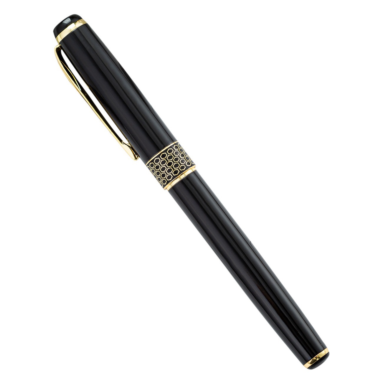 Pluma de impresión neutra de metal de negocio negro firma pluma mayorista papelería fábrica de suministros de oficina pluma metal mayorista