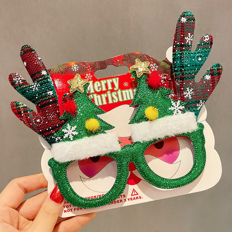 Decoraciones de marcos de gafas de Navidad para niños lindos y extraños regalos 2026 nuevos tocadillos de Santa Claus otoño invierno mujeres image 14