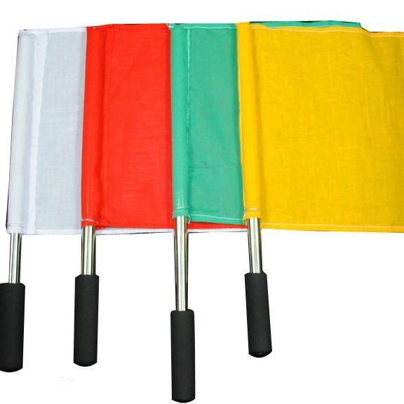 现货田径发令旗信号旗纯棉不缩水不锈钢杆运动会比赛裁判指挥旗|ms