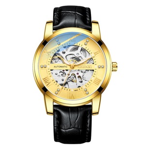 Dawn men's hollow automatic mechanical watch belt manufacturers batch generation fashion business explosions waterproof mechanical watch