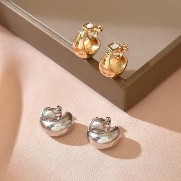 European and American Cross-Border New Products, Simple and Personalized Geometric Painless Hollow Ear Clips, Alloy Earrings, Non-Pierced Accessories