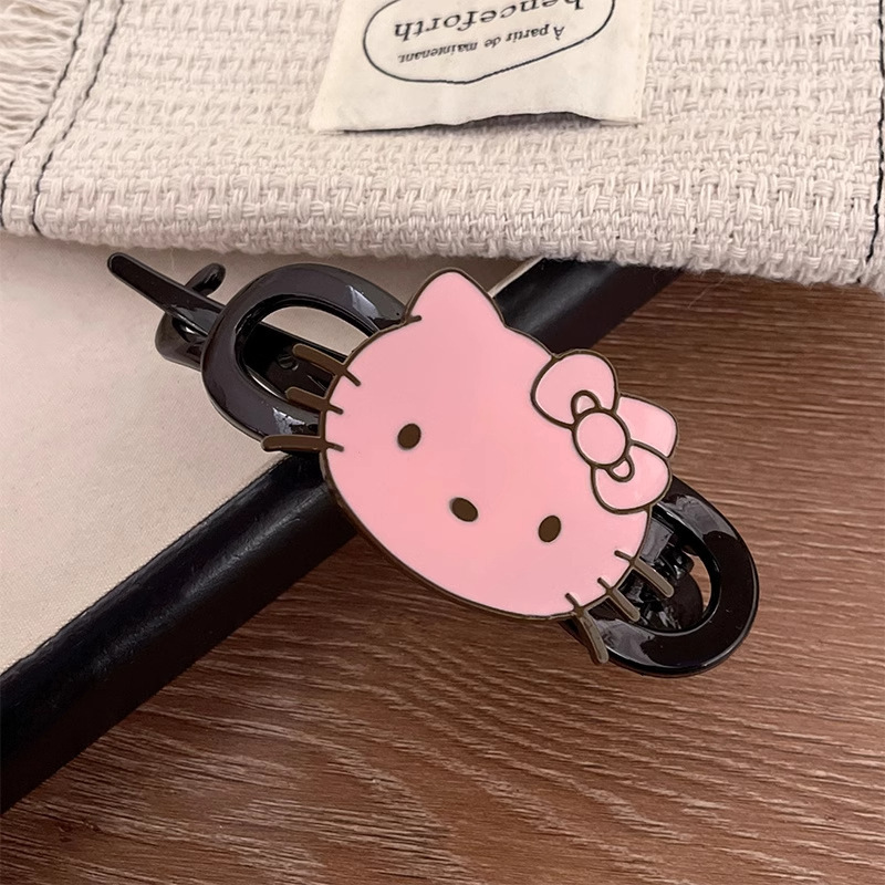 キュートでかわいいヒョウ柄の猫ツイストクリップ、女性用のハイエンドの後頭部ワンライングリップクリップ、ファッショナブルで多用途|undefined