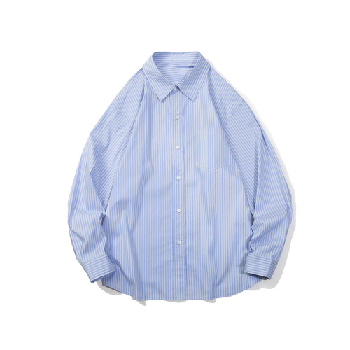 RUIIENRS x Magmans Autumn Navy Blue Fresh and Versatile Shirt C3115