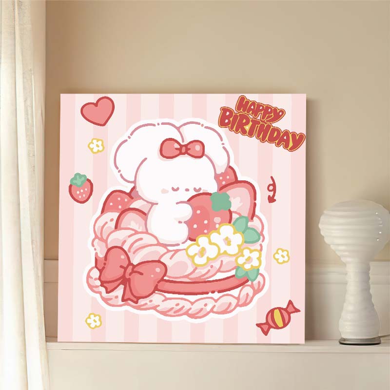 DIY Digital Oil Painting Cartoon Hand-painted Coloring Oil Painting Stress Relief Healing Children's Birthday Gift Decorative Painting