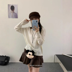 苏珊 2025秋季新款休闲百搭打底外穿针织衫女宽松套头上衣27536