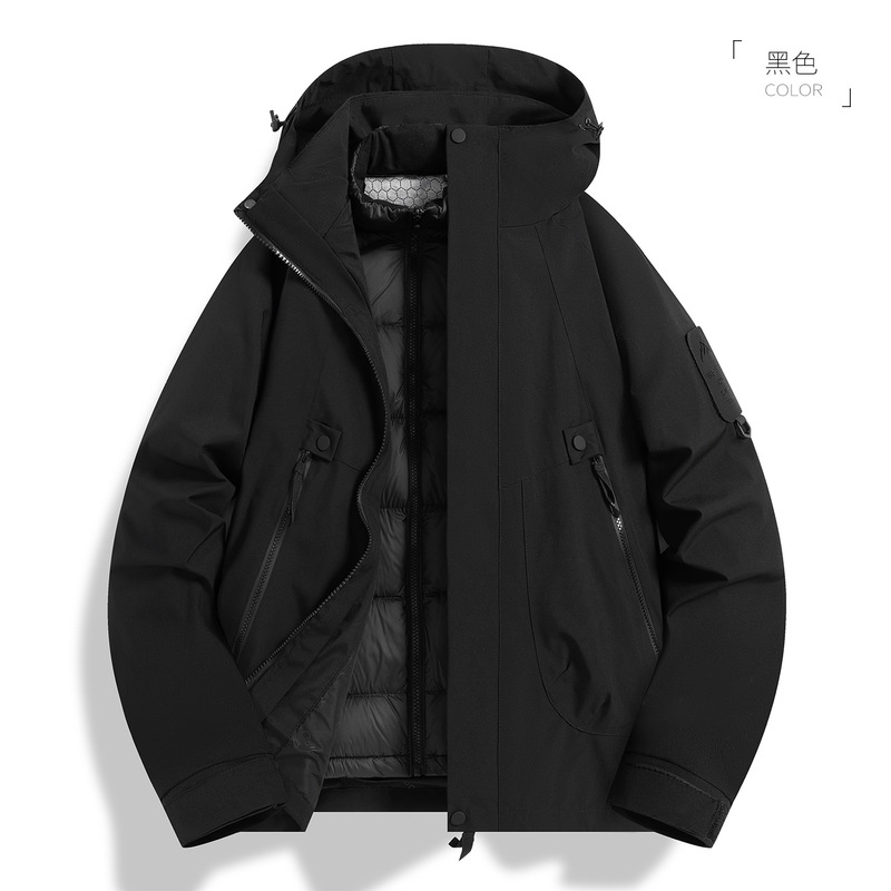 マウンテントレンドジャケット、防風防水スリーインワンダウン登山ジャケット、ベルベットサーマルジャケット、カスタムプリントロゴ|undefined