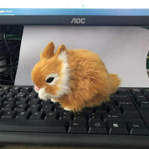 Rabbit Simulation Ornament Desk Decor for Valentine's Day Gift for Girlfriend, Children's Gift, Gift Model, Small Rabbit Lawn Ornament