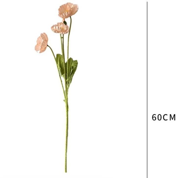 虞美人仿真花婚庆用花莫奈花园仿真花材假花装饰花墙植绒仿真植绒|undefined