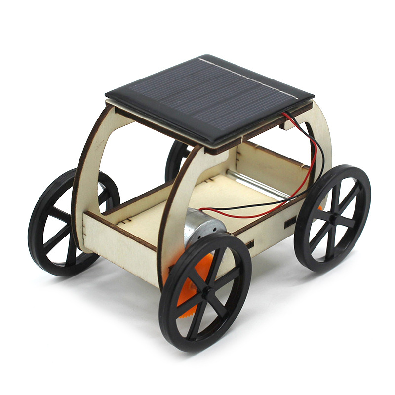 木製ソーラーカー5号（黒輪） ソーラーカー科学技術工作組み立て教育教材模型