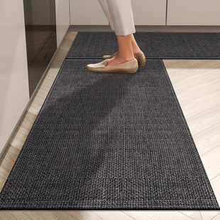 Kitchen Floor Mats Waterproof and Oil-Proof Loop Velvet Anti-Slip Floor Mats Household Stain-Resistant and Wear-Resistant Imitation Sisal Long Strip Entrance Floor Mats