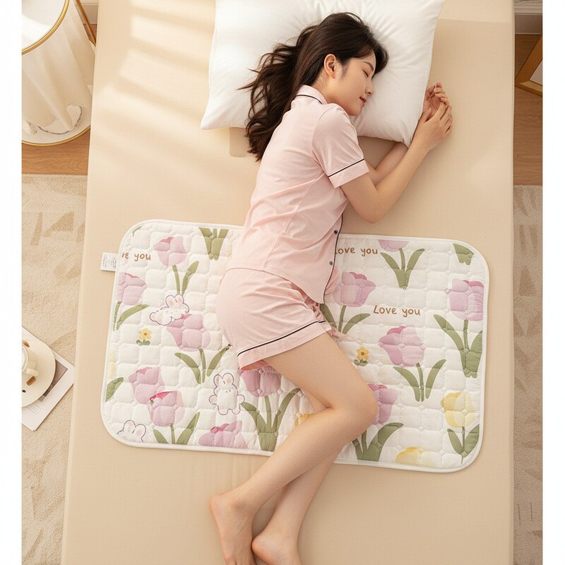 2026 New Model A-Grade Raw Cotton Waterproof Menstrual Pad Washable Urine Barrier Pad Mattress Protector for Home Use