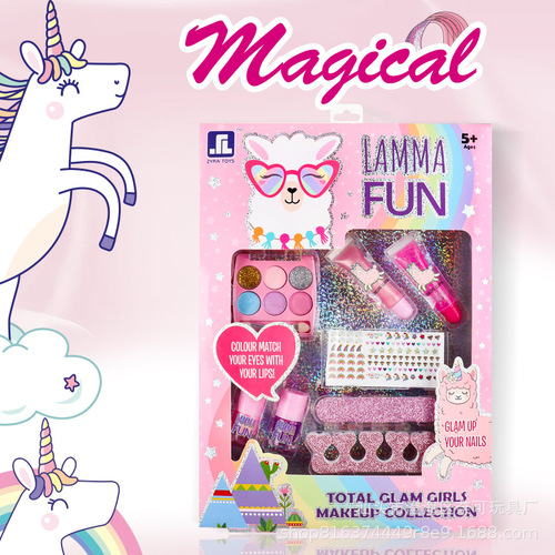 Cross-border foreign trade children's cosmetics complete set non-toxic girls simulation makeup lip gloss lipstick toy set Amazon