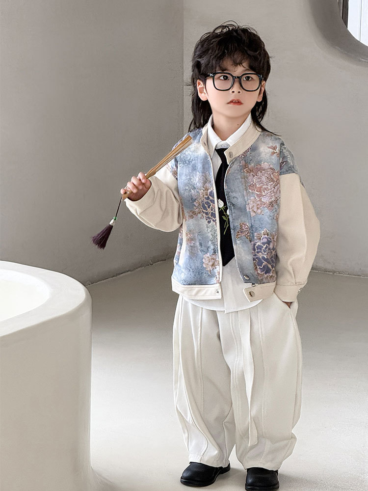 Весенняя детская куртка для мальчиков, тренд сезона, китайский стиль