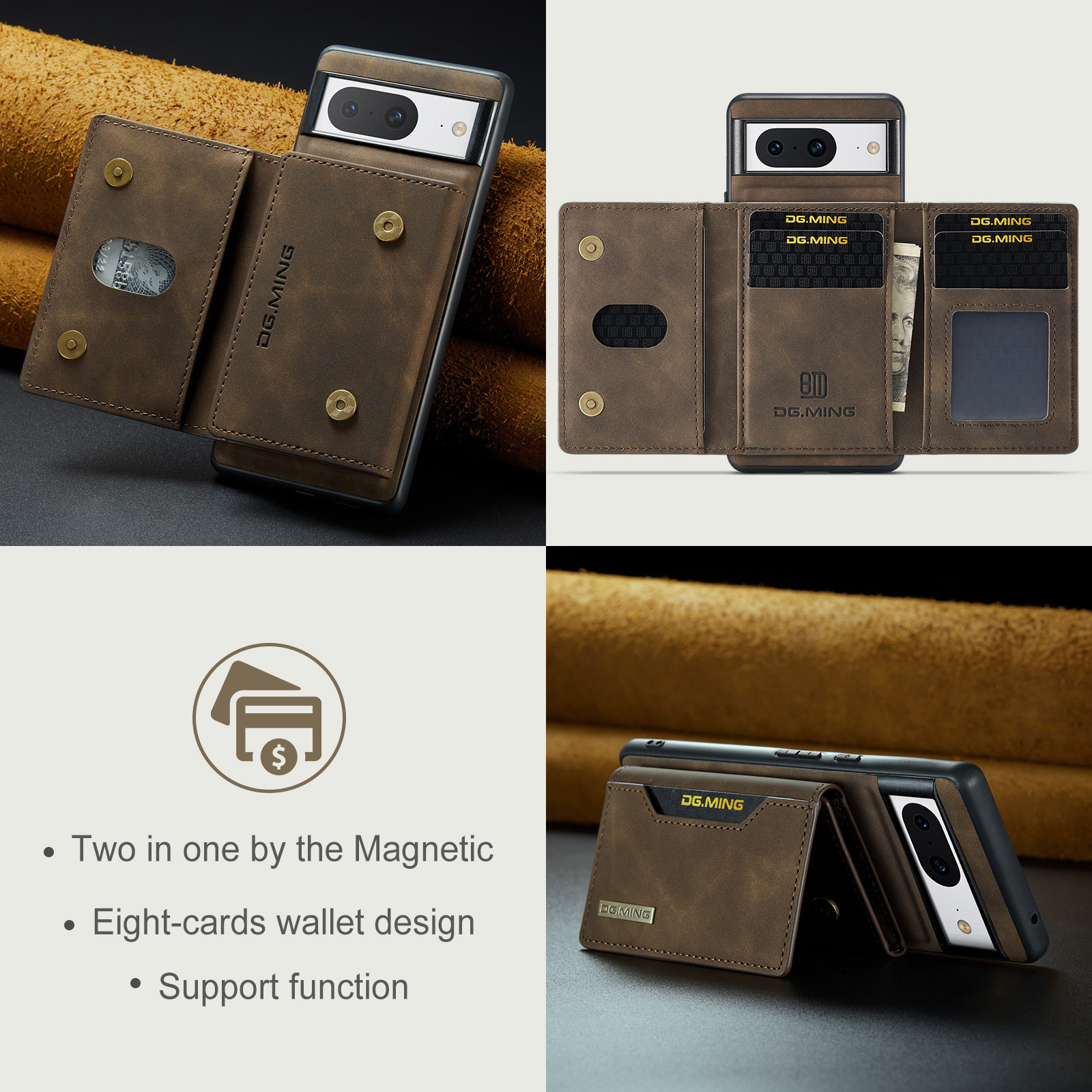 Custodia magnetica con portacarte per google pixel 8 e 8a_voghion.com