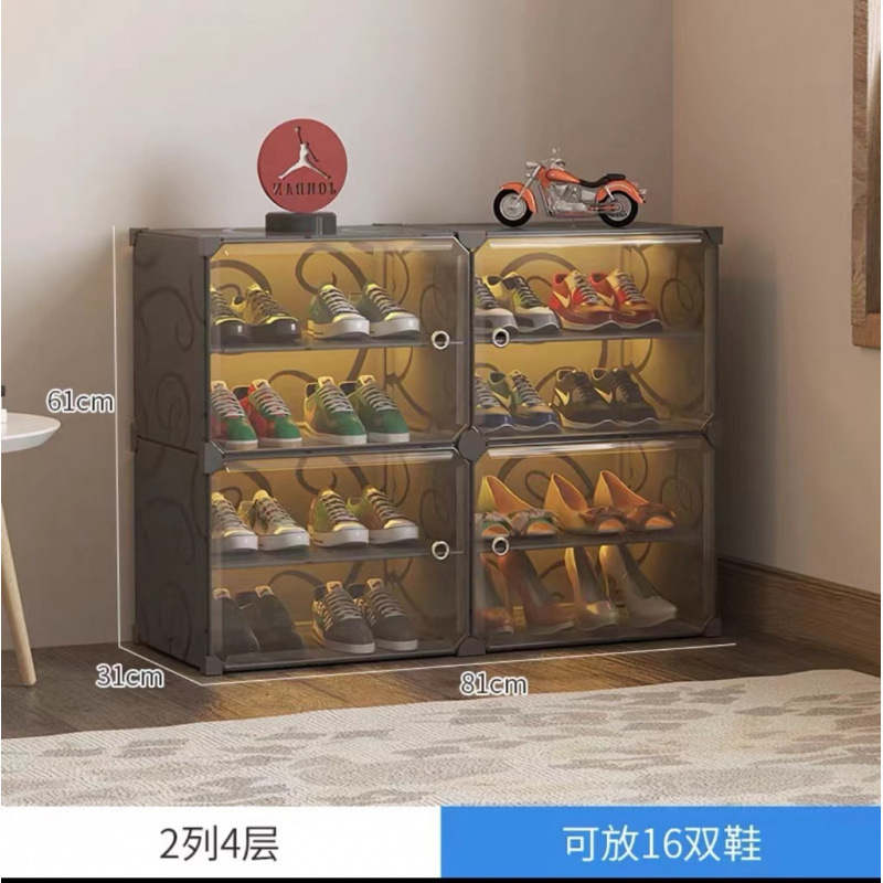 靴箱を折って引っ張ると、40足の靴棚寮の入り口で壁の靴に寄りかかって丈夫で長持ちする多層の棚を使う|undefined