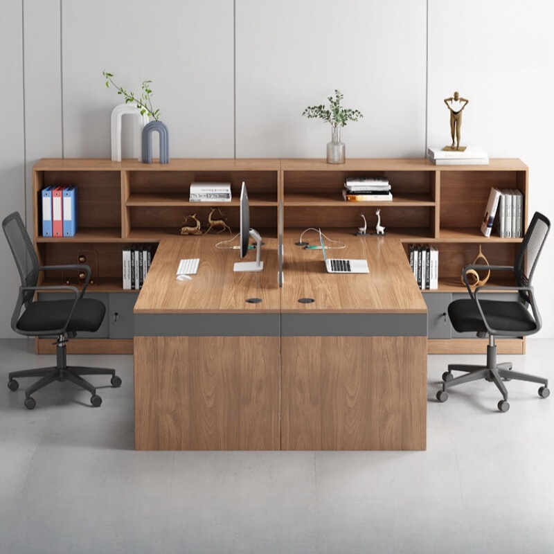 Staff office desk and chair combination simple modern three-seat office desk office financial room screen desk