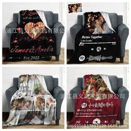 图片定 制个性专属法兰绒毯子毛毯装饰生日节日礼物印花盖毯背景