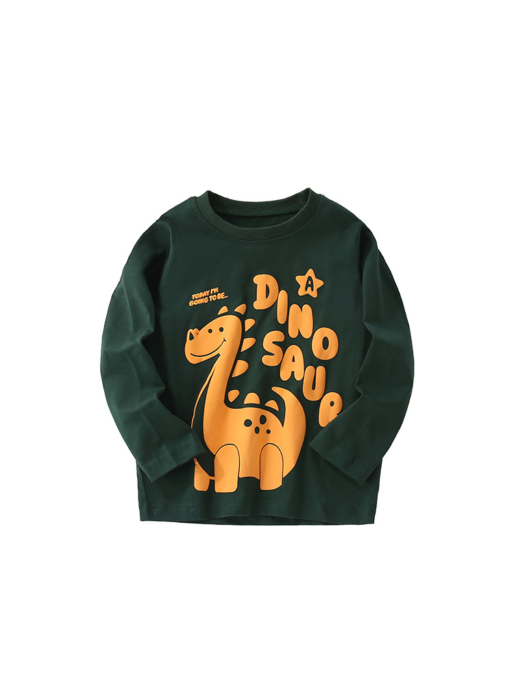 Malwee transfronterizo camiseta de niños primavera y otoño nuevo estilo europeo y americano de niños de manga larga cuello redondo guapo impresión ropa infantil