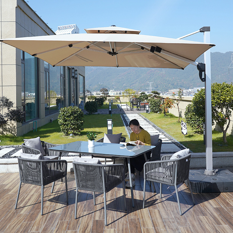 Paraguas de sol al aire libre paraguas de patio paraguas de sol al aire libre protección solar patio exterior villa jardín comercial paraguas romanas image 4