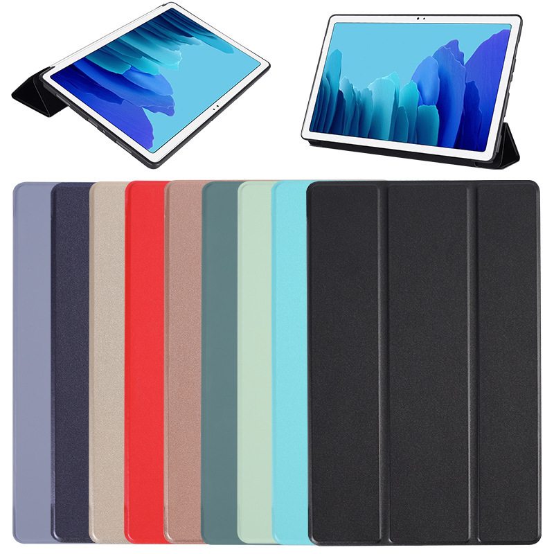 Suitable for Samsung tab A7 magnetic attraction protective case 10.4 inch leather case T500 tri-fold T505 dormant TPU soft case