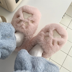 冬の韓国版の学生の少女の心の室内の柔らかい萌えの猫の爪の保温の綿のスリッパの家の半分のカバンと毛の絨毛の靴の女性
