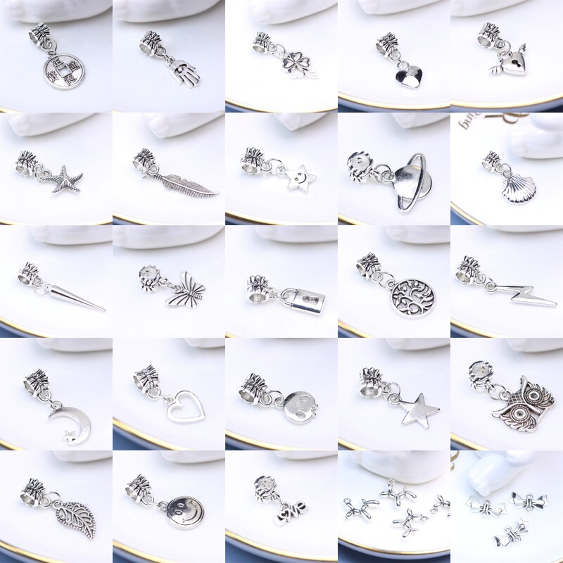 DIY jewelry accessories alloy braided hair headdress pendant children's bracelet necklace pendant manufacturers in stock wholesale