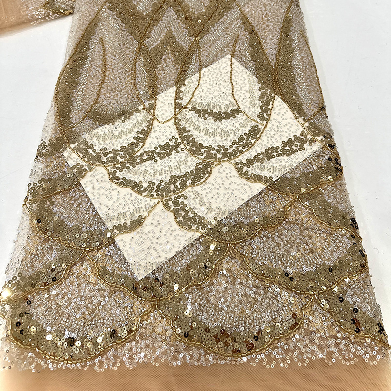 Inventario sequinilla bordado tubo de cuentas tela de bordado sequinilla tejido de bordado tubo de cuentas vestido de boda sequinilla tela