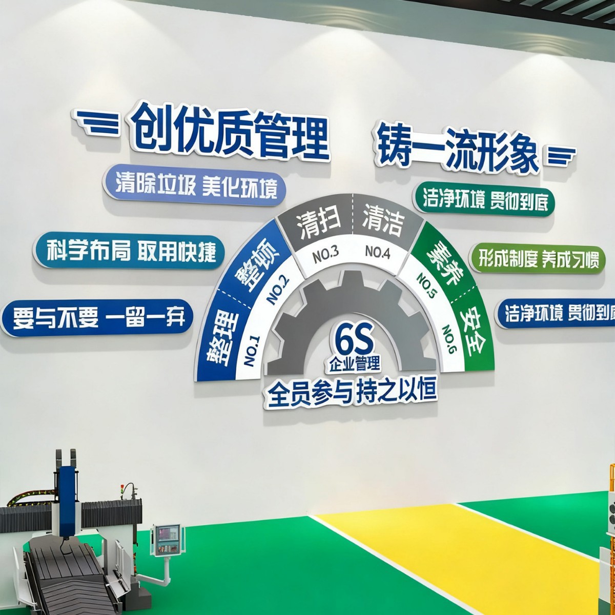 Corporate Culture Wall, Factory Workshop, 6S Management Office Layout, Warehouse Production Promotional Slogan Wall Stickers