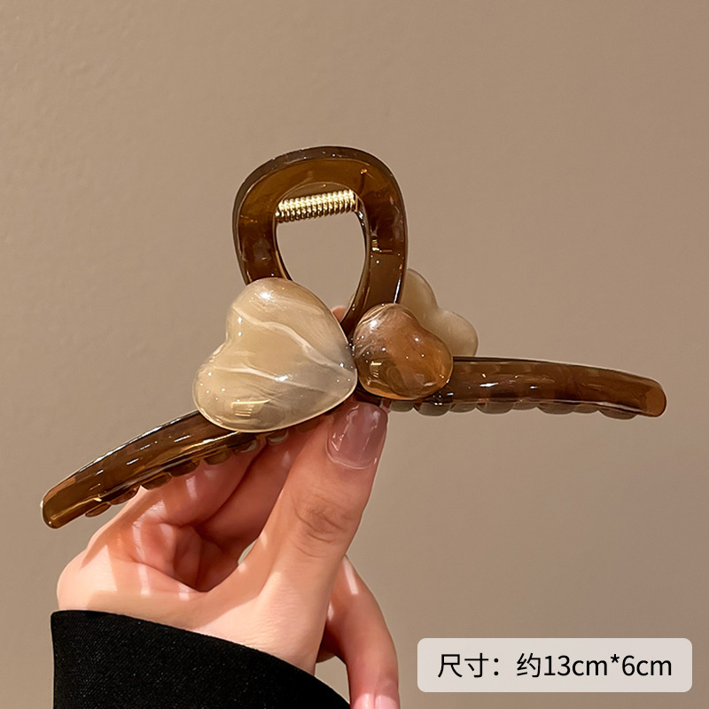 双爱心-果棕(13cm)