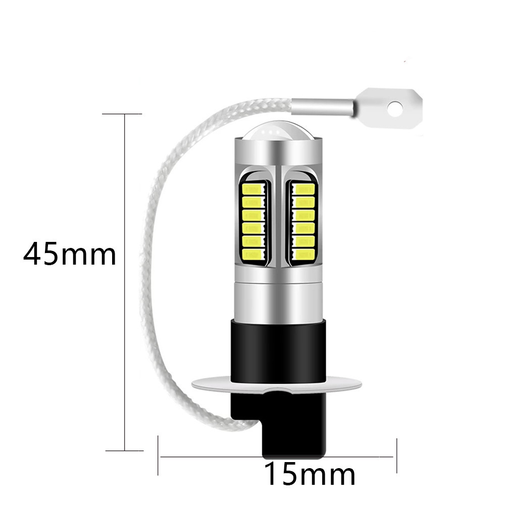 Car LED front fog lamp H1 H3 4014 30SMD rear fog lamp 880 881 anti-fog lamp T10 shows width