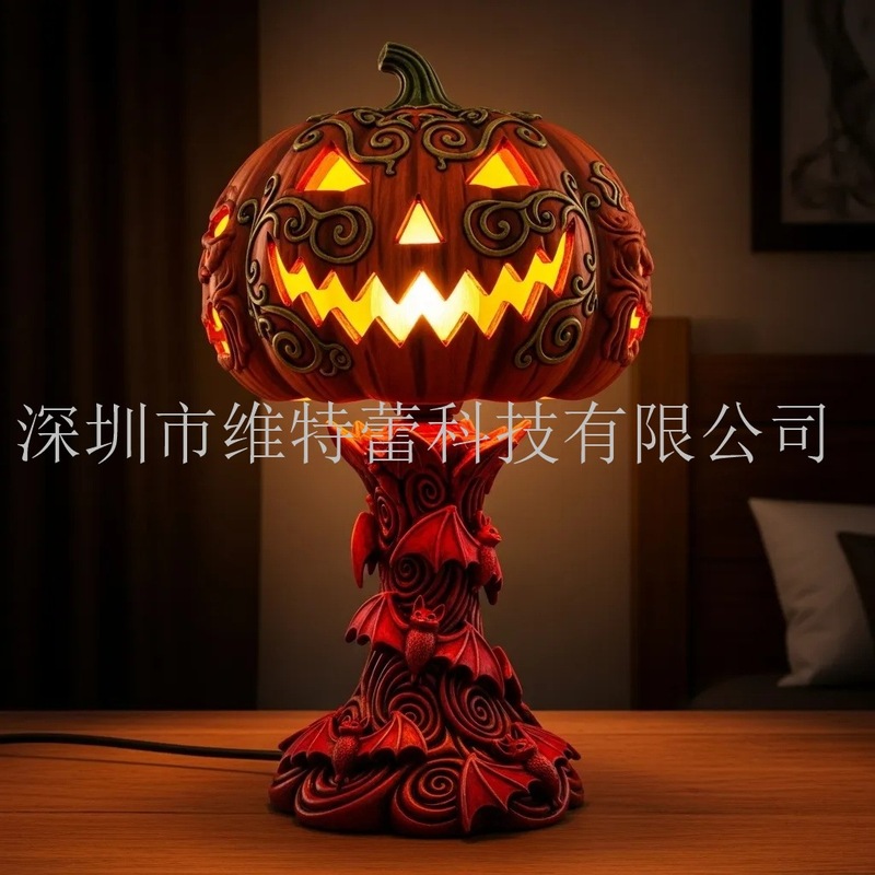 跨境Fun Halloween Table Lamp有趣的万圣节台灯，树脂工艺品摆件|undefined