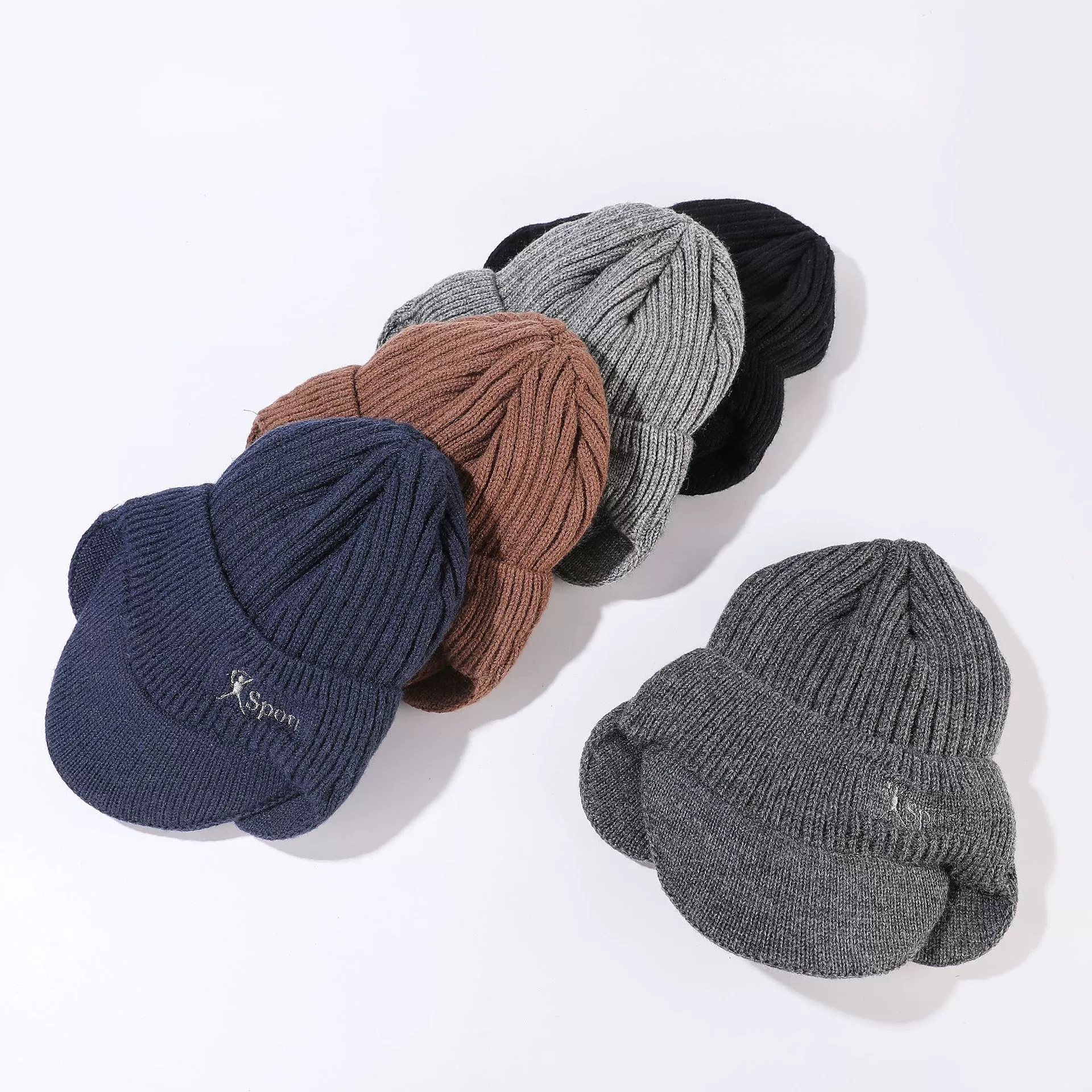 Keep warm hat, scarf, gloves, men's knitted woolen set, 3 piece set, increased thickness