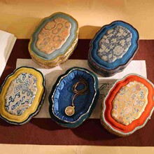 国风双盖如意锦盒锦布刺绣葫芦盒天地盖首饰盒手镯手串珠宝饰品盒