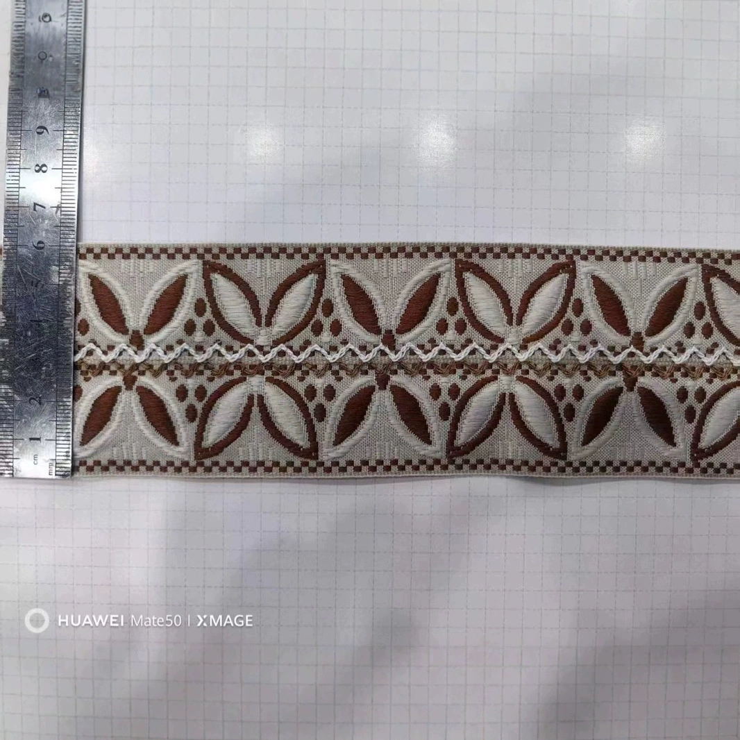 Новая жаккардовая кружевная лента с вышивкой в ​​виде листьев шириной 6 см, сделай сам, одежда, манжеты, юбка, декоративные кружевные аксессуары