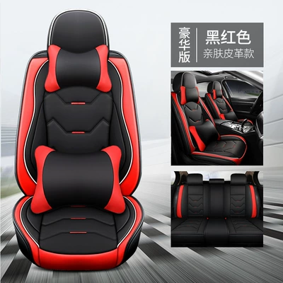 All Seasons, Five-Seater, Fully Enclosed, Seat cushion, seat cover - black-and-red-deluxe-version