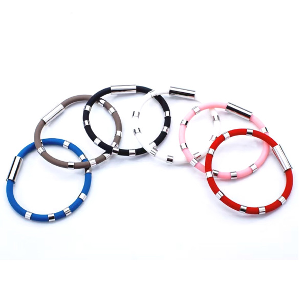 silicone fashionable bracelet stainless steel