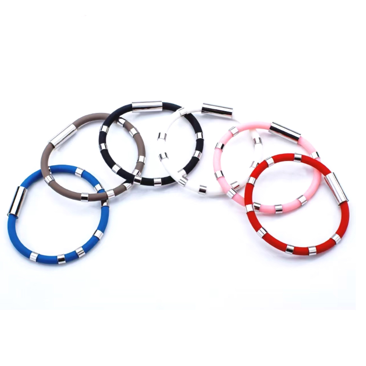 silicone fashionable bracelet stainless steel