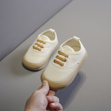 儿童帆布鞋低帮男童面包鞋一脚蹬女童春秋款鞋子宝宝幼儿园室内鞋