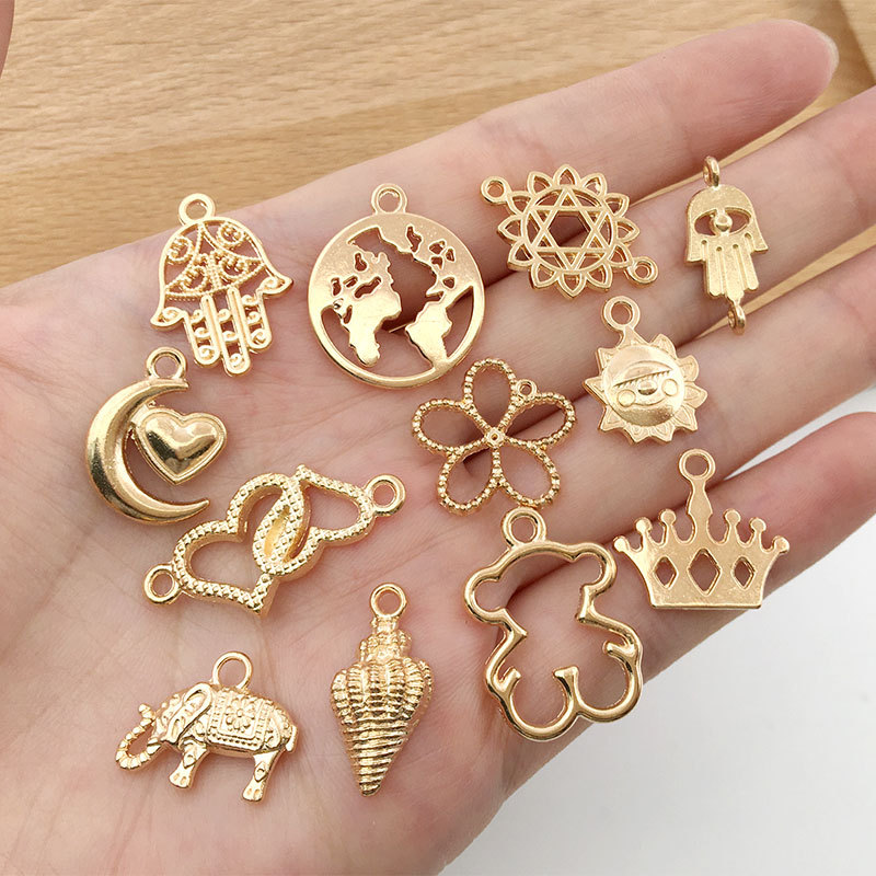 100 PCS/Package 50 PCS/Package 15-25mm Alloy Heart Shape Flower Elephant Pendant display picture 8