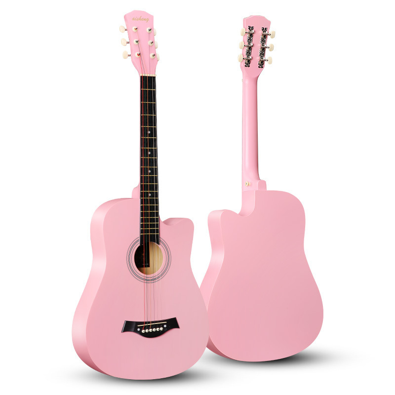 principiantes guitarra de madera de balada 38 pulgadas fábrica directa al por mayor estudiantes violín popular guitarra de madera de tiles