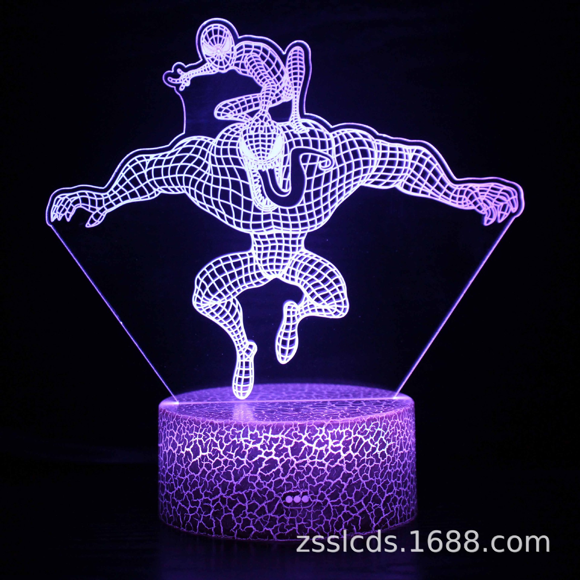 Cruz-frontera Spider-Man serie 3D noche luz creativa USB plug-in colorido noche luz al por mayor LED lámpara de mesa de regalo