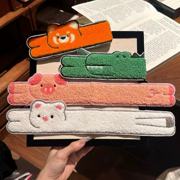 Cute long strip magic tape for kittens and puppies, sweet cartoon face wash hair tidying bangs sticker, girl's hairband head accessory