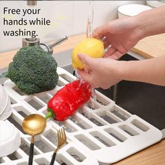 Kitchen utensil extendable sink tray storage shelf fruit draining tray dish filter rack draining storage rack