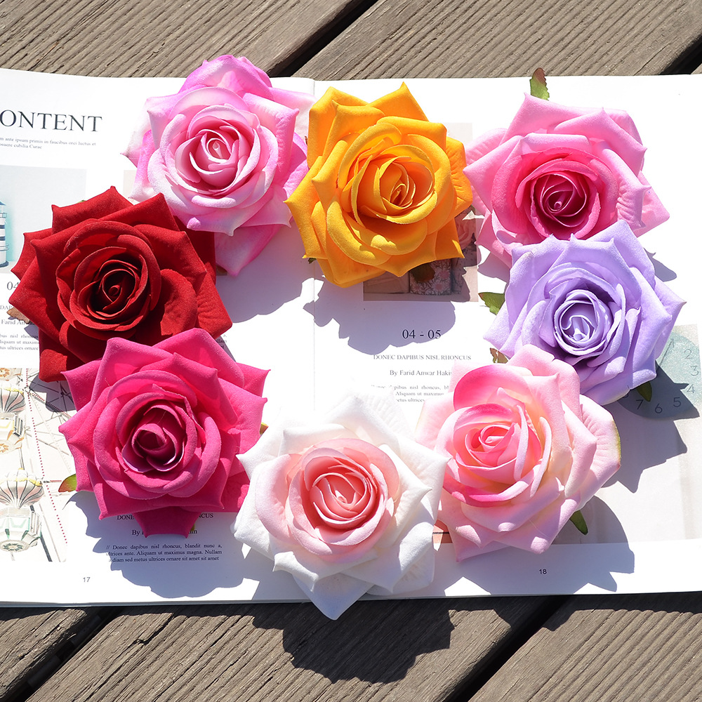 仿真花裝飾花絹花客廳擺放絨布玫瑰花婚禮衣服飾品diy花朵 玫瑰花
