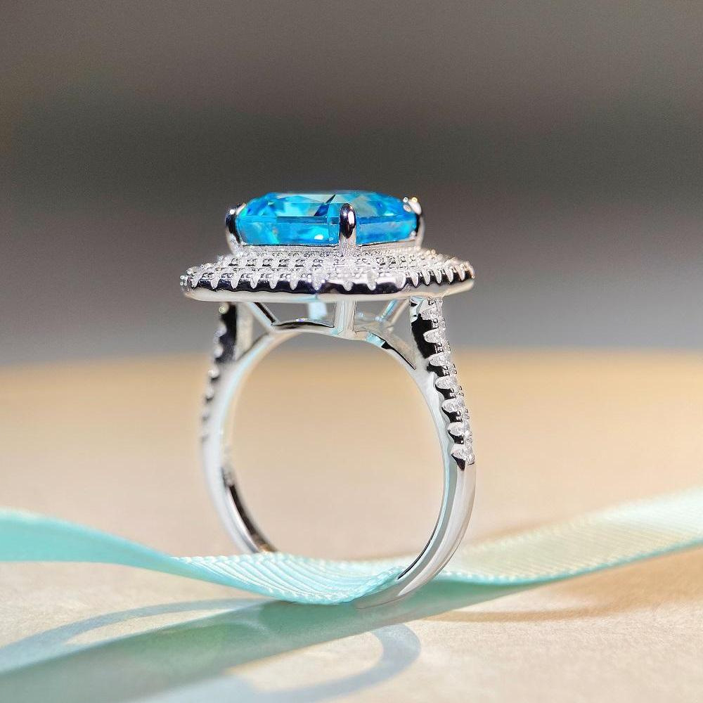 Fashion Geometric Sterling Silver Plating Zircon Rings 1 Piece