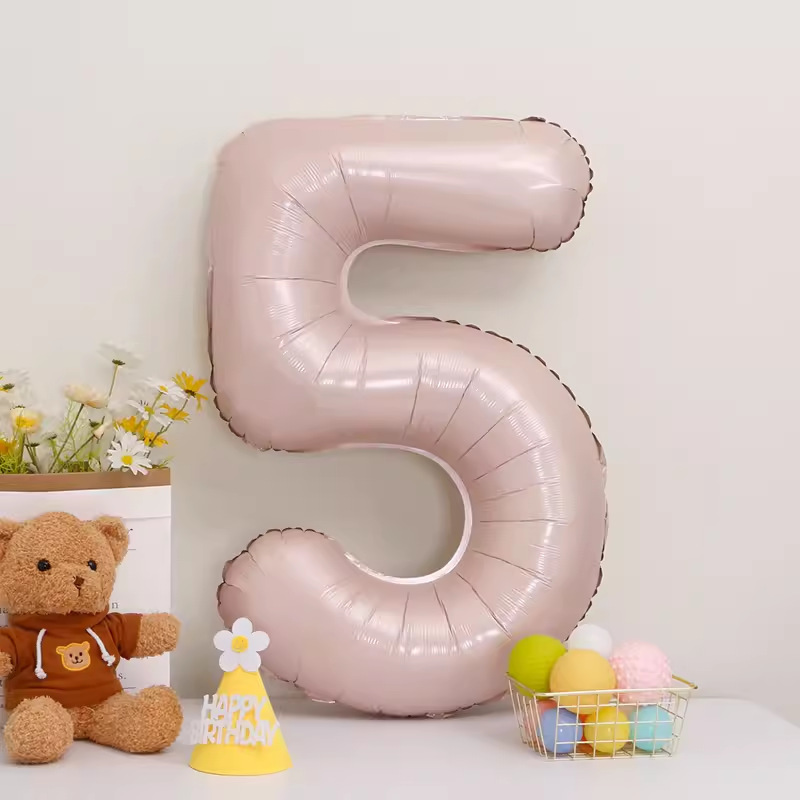 40inch アルミフィルムデジタルバルーン ベビーブルーピンク 女の子の誕生日シーンの装飾 ベビー123歳の誕生日の装飾|undefined