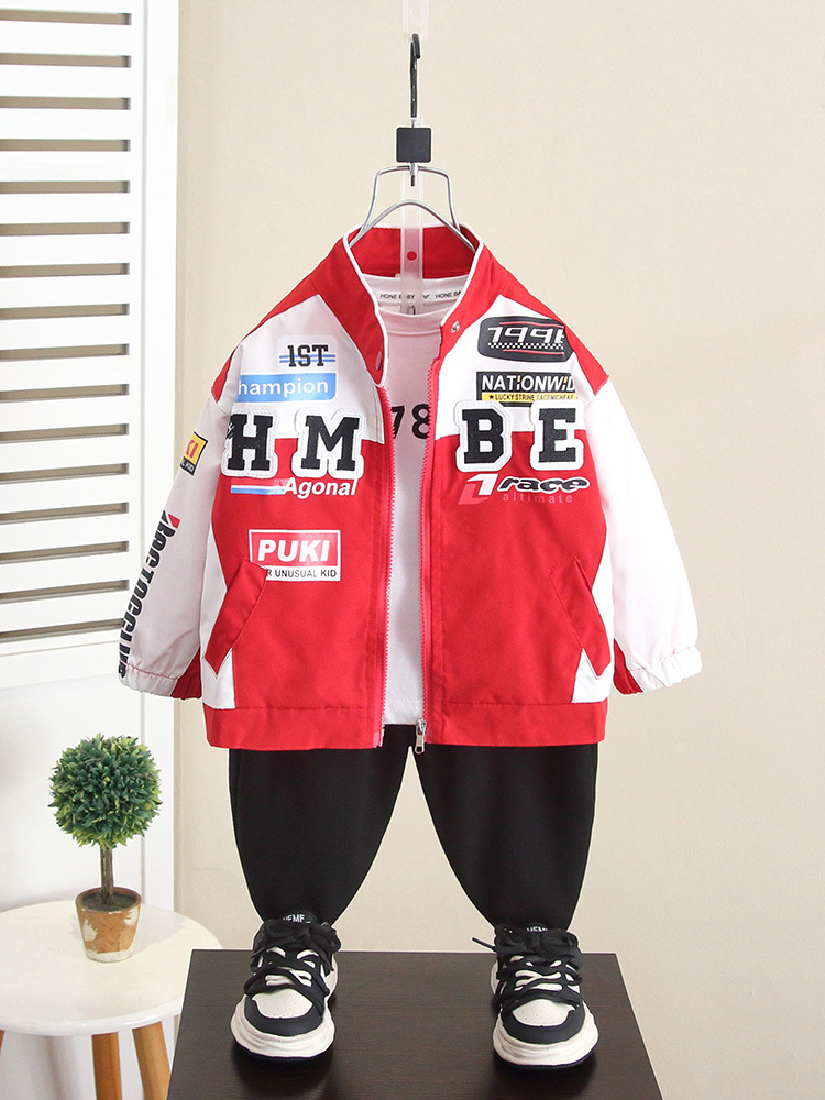 6248 Ropa de otoño para niños Chaqueta de motocicleta de moda 2025 Nuevo bebé Niños Primavera y otoño Chaqueta coreana Top